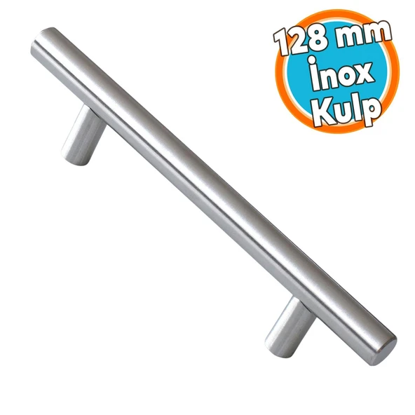 İnox Metal Mobilya Mutfak Çekmece Dolap Dolabı Kapak Kulbu Kulpu Kulpları (128 mm - 12.8 cm) 10 Adet