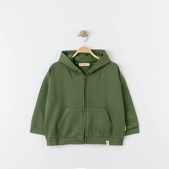 uğurböceğiçocuk Tiffany Oversize Eşofman Theme Çocuk Kapşonlu Fermuarlı Hırka 27116