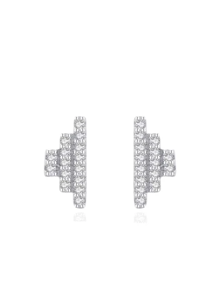 Timeless Series Işıltılı Asimetri Kadın Gümüş Küpe ürün görseli