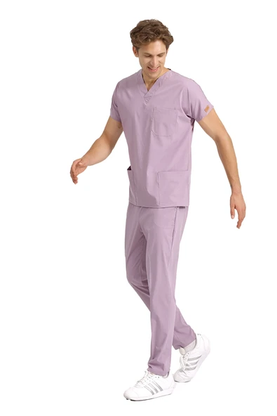 Brl Üniforma BRLSCRUBLE Saks Mavisi Likralı Doktor Ve Hemşire Forması Unisex Cerrahi Takım - 5
