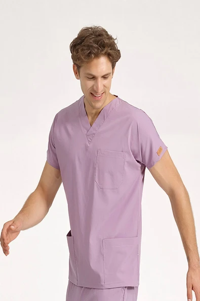 Brl Üniforma  SCRUBLE FLEX TEK ÜST Likralı Unisex Cerrahi Forma Lila - 2