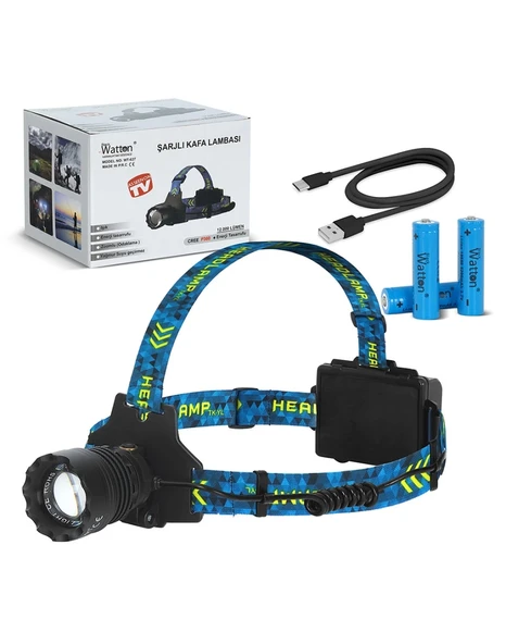 Watton Wt-627 CREE P360 LED ŞARJLI KAFA LAMBASI