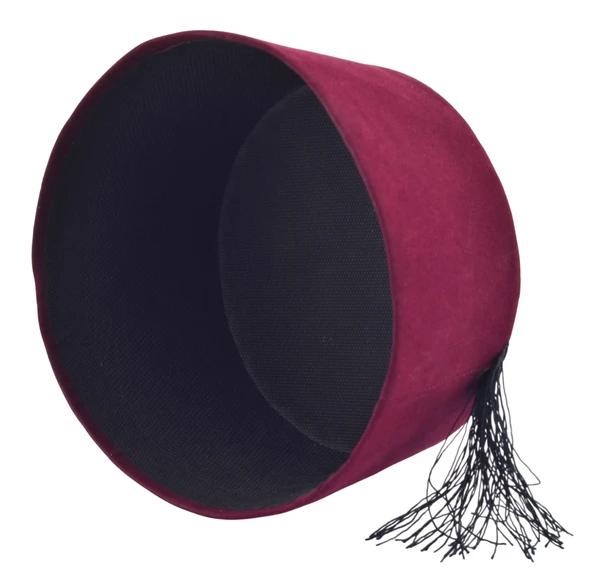 Osmanlı Bordo Erkek Püsküllü Damat Kına Fesi 9,5cm Kısa - 3