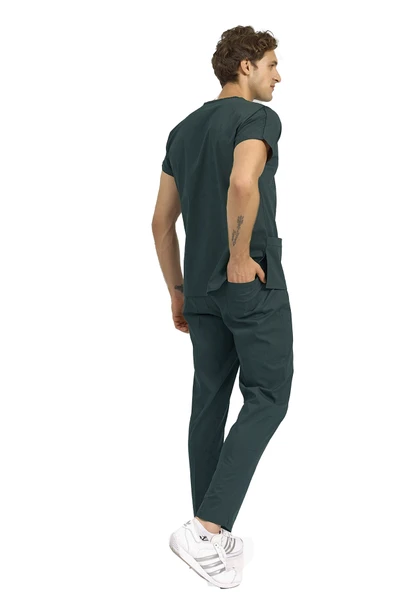 Brl Üniforma BRLSCRUBLE Saks Mavisi Likralı Doktor Ve Hemşire Forması Unisex Cerrahi Takım - 3