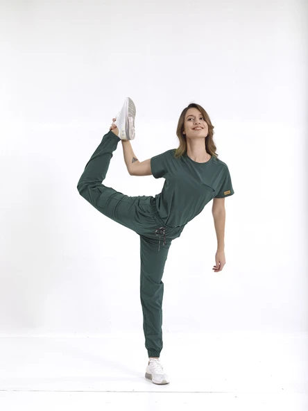 Brl Üniforma BRLBAGEL Tek Alt Kargo Cepli Jogger Likralı Unisex Cerrahi Pantolon Lacivert - 9
