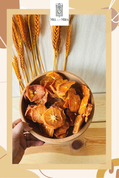 Mel and Mira  Hurma Cipsi 100g, Trabzon Hurması - Cennet Hurması Kurusu, Şeker İlavesiz - 3