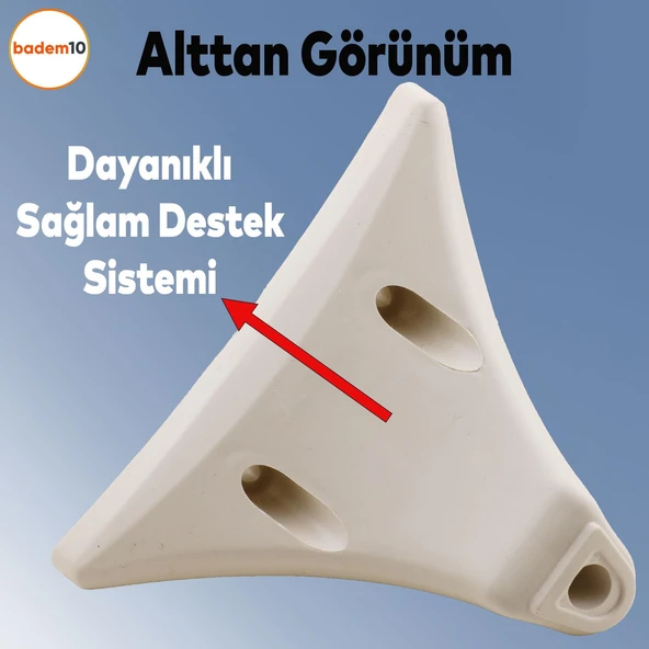 Yonca Mobilya Kanepe Sehpa Tv Ünitesi Koltuk Ayağı 10 Cm Krem Baza Ayakları (4 ADET) - 3