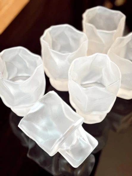 Linanware 6'lı Viski/kokteyl Tasarım Cam/dışı Silikon Kaplı Bardak 200 ml DSG-14 - 2