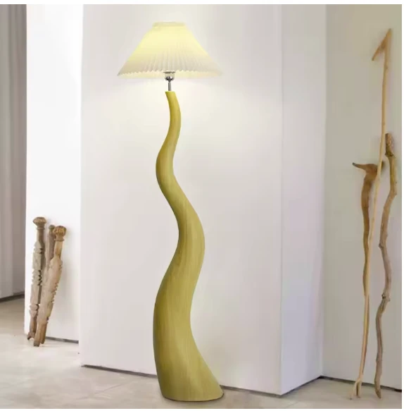 YÜCEELLER Fransız İskandinav Lux Lambader Oturma Odası Çalışma Odası Villa Otel Dekoratif Ayaklı AÇIK CEVİZ RENGİ