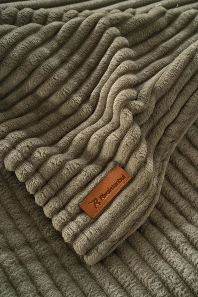 Rivaİstanbul Haki Gloria Wellsoft Tek Kişilik Battaniye - Resim 6