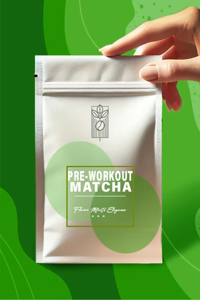 Mel and Mira  Pre-Workout Matcha Powder 25g, Antrenman Öncesi Sporcu Matchası - Yüksek Enerji Destekli