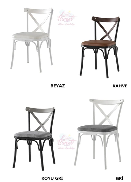 Yanlardan Açılır Yakamoz Dişbudak Masa Topkapı Ayak 4 Ad Çapraz Sandalye 1 Ad Çapraz Bench Sandalye - 6