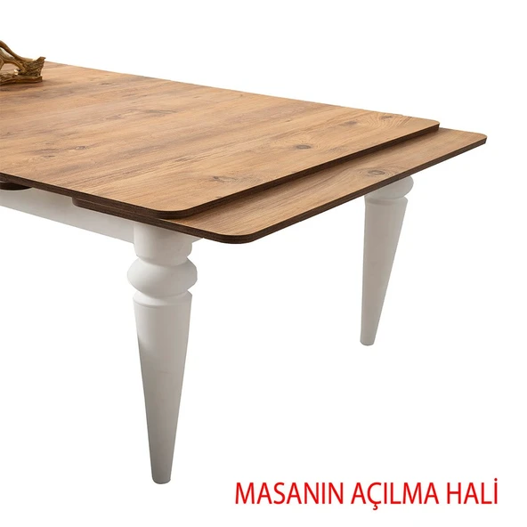 Yanlardan Açılır Yakamoz Dişbudak Masa Topkapı Ayak 4 Ad Çapraz Sandalye 1 Ad Çapraz Bench Sandalye - 10