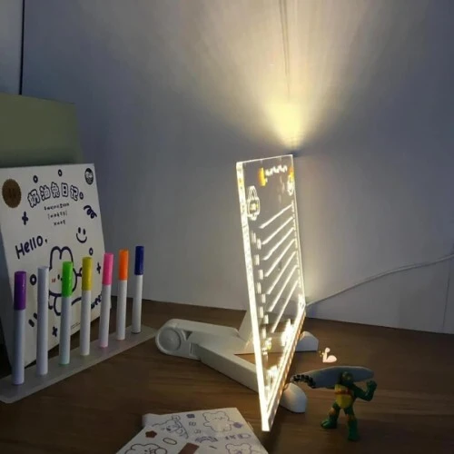 LED Aydınlatmalı Yazı ve Çizim Tahtası - Büyük Boy 30x20 cm - 2