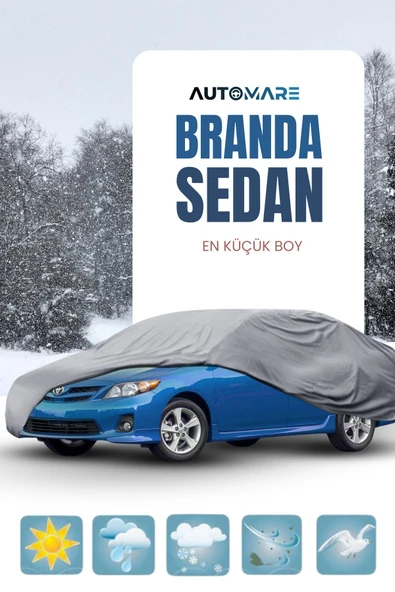 Oto Branda Sedan Araçlara Özel En Küçük Boy 4 Mevsim Yaz Kış Kar Güneş Araba Koruyucu