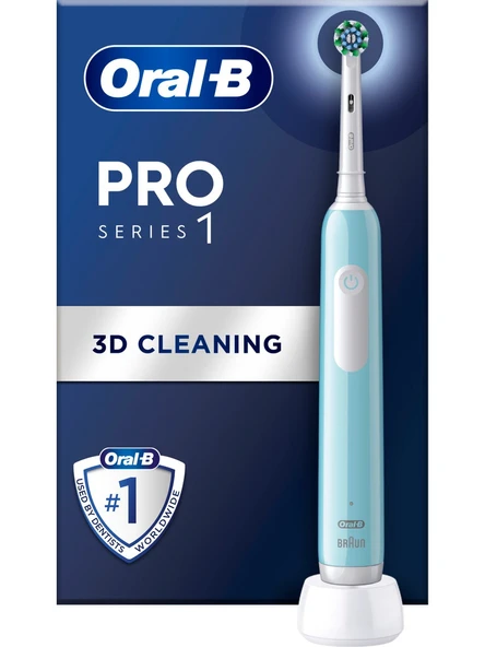 Oral-B Pro Series 1 Mavi Elektrikli Diş Fırçası, 1 Diş Fırçası Başlığı, Braun Tasarımı