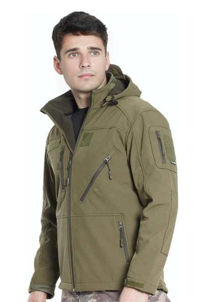 Çapraz Cepli Askeri Tactical Softshell Polar Mont - 5