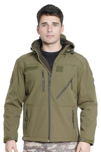 Çapraz Cepli Askeri Tactical Softshell Polar Mont - 4
