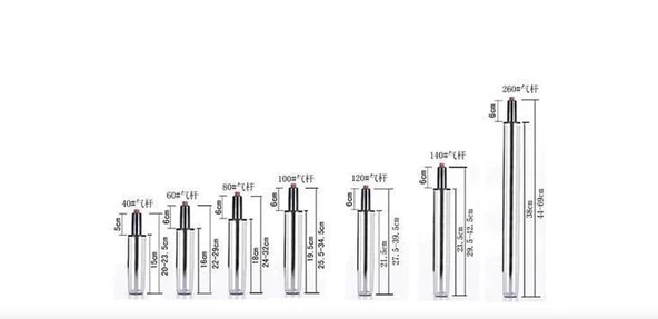 Türksit Ofis Koltuğu Yedek Parça 80'lik Krom Amortisör - 2