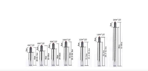 Türksit Ofis Koltuğu Yedek Parça 100'Lük Krom Amortisör - 2