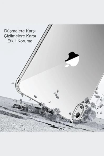 iPad Air 11 2025 M3 Çip Uyumlu Fuchsia Darbe Emici Koruyucu Şeffaf Silikon Kapak - Resim 3