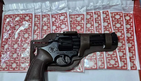 Metal Oyuncak Kovboy Tabanca 90 Mantar Kapsül Hediye Kapsül Patlatan Revolver Demir Silah Ağır Ürün - 2