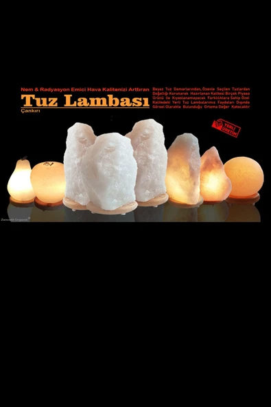Çankırı Kaya Tuz Lambası Küre Modeli Kaya Tuzu Lambası Beyaz Tuzdan Yaklaşık 4 Kg. Tuz Lamba - 3