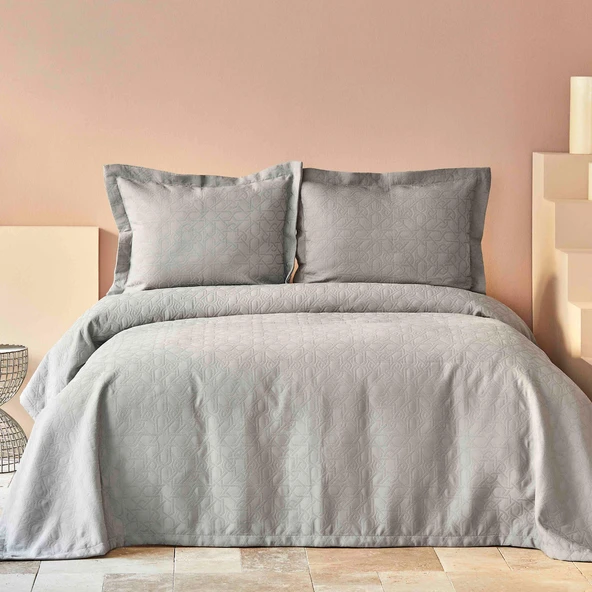 Karaca Home Back To Basic Gri Çift Kişilik Yatak Örtüsü