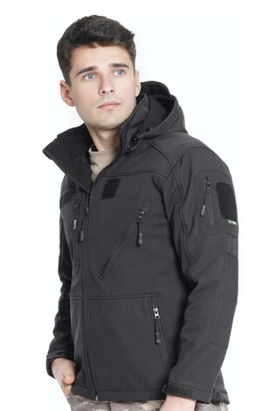 Çapraz Cepli Askeri Tactical Softshell Polar Mont - 9