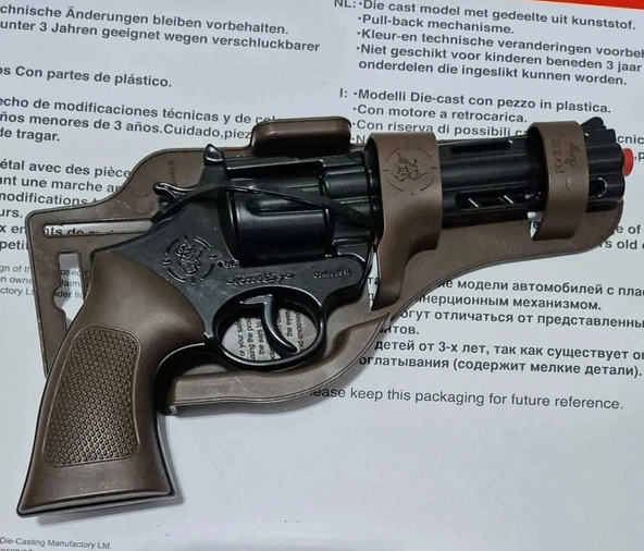 Metal Oyuncak Kovboy Tabanca 90 Mantar Kapsül Hediye Kapsül Patlatan Revolver Demir Silah Ağır Ürün - 3