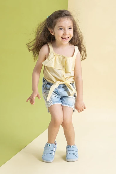 Hopfrög Smart Walker Recycled Canvas Eco Açık Mavi Barefoot Çocuk Ayakkabı H020902027 - 2