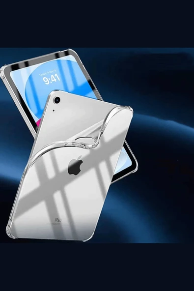 iPad Air 11 2025 M3 Çip Uyumlu Fuchsia Darbe Emici Koruyucu Şeffaf Silikon Kapak - Resim 6