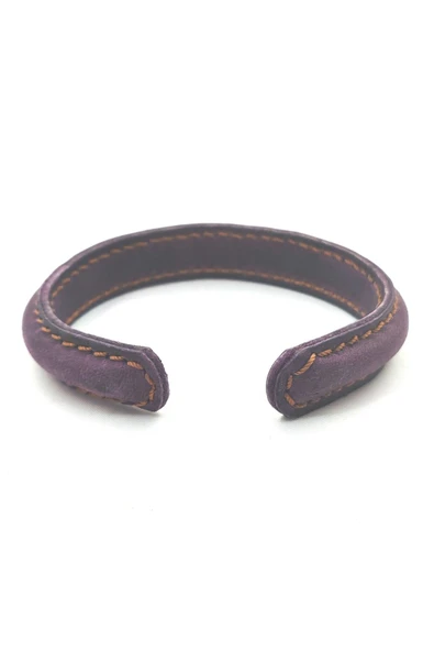 EL İŞÇİLİĞİ İLE ÖZEL ÜRETİLMİŞ DERİ KAPLAMALI BAKIR BİLEKLİK - Resim 12