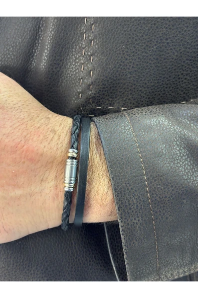 ÇELİK APARATLI MIKNATIS KİLİTLİ DERİ BİLEKLİK ürün görseli 1