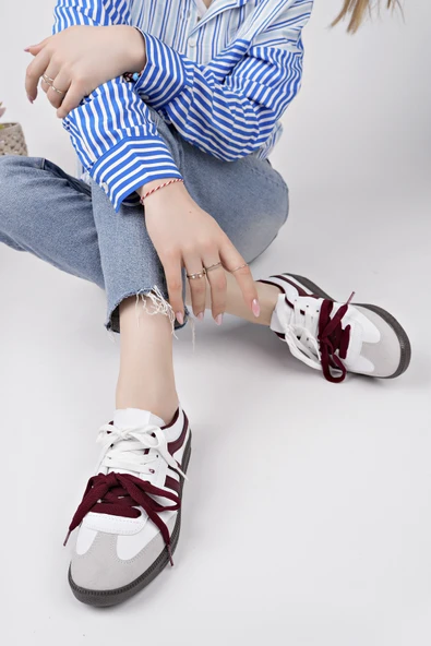 Muggo RETRO Çift Bağcıklı Günlük Kadın Sneaker Spor Ayakkabı - 12