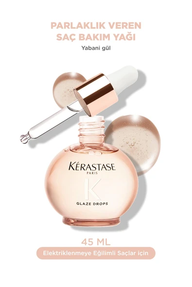 Kerastase Gloss Absolu Glaze Drops Elektriklenmeye Eğilimli Saçlar için Saç Bakım Yağı 45 ml