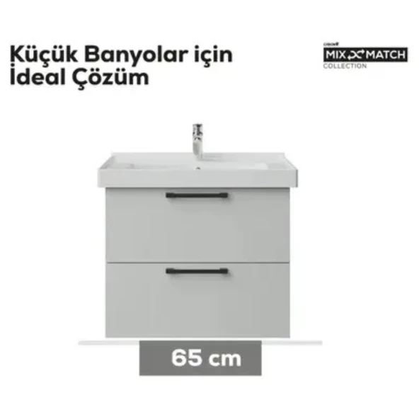 Creavit D20 2 Çekmeceli Lavabo Dolabı Beyaz - 2