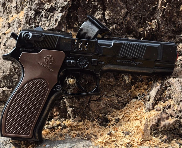 Oyuncak Baretta Silah Kapsül Patlatan Polis Tabanca Ful Demir Ağır Metal 22 cm - 2