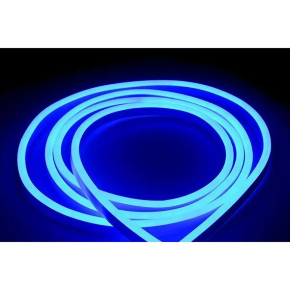 Neon LED şerit 5metre (Mavi) LED zincir bandı hortum esnek dekoratif aydınlatma ışık 12V 10W - 3