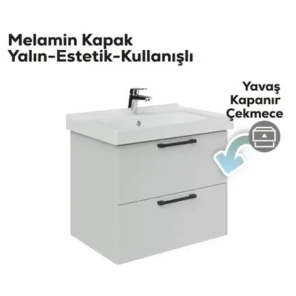 Creavit D20 2 Çekmeceli Lavabo Dolabı Beyaz - 3