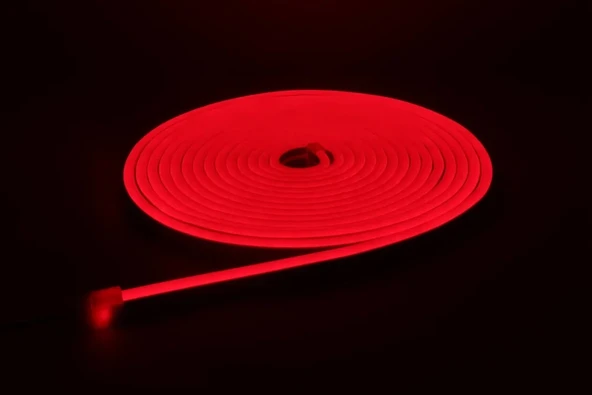 Neon LED şerit 5metre Kırmızı LED zincir bandı hortum esnek dekoratif aydınlatma ışık 12V 10W