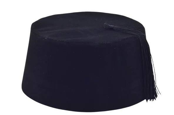 Osmanlı Siyah Erkek Püsküllü Damat Kına Fesi 9,5cm Kısa