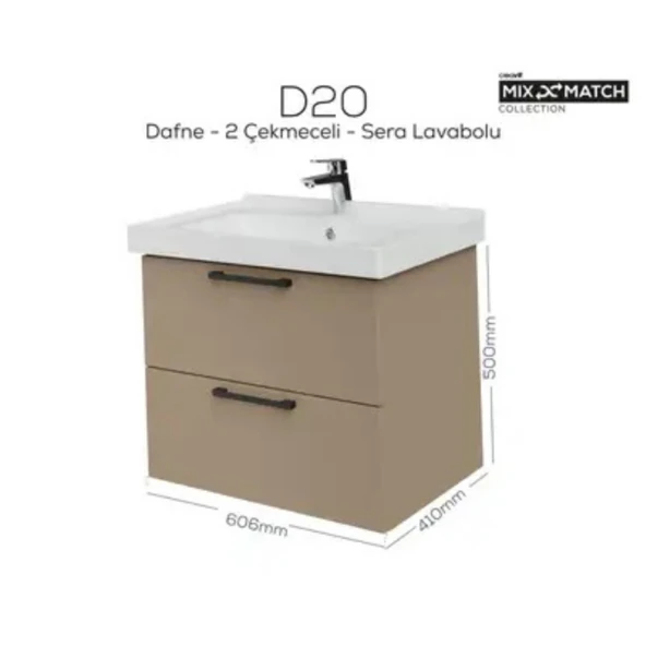 Creavit 2 Çekmeceli Lavabo Dolabı Dafne - 1