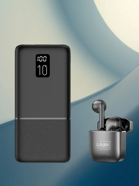 Fırsat Seti P10 Led Ektanlı 10.000 Mah Taşınabilir Powerbank ve Quantum Bluetooth Kulaklık