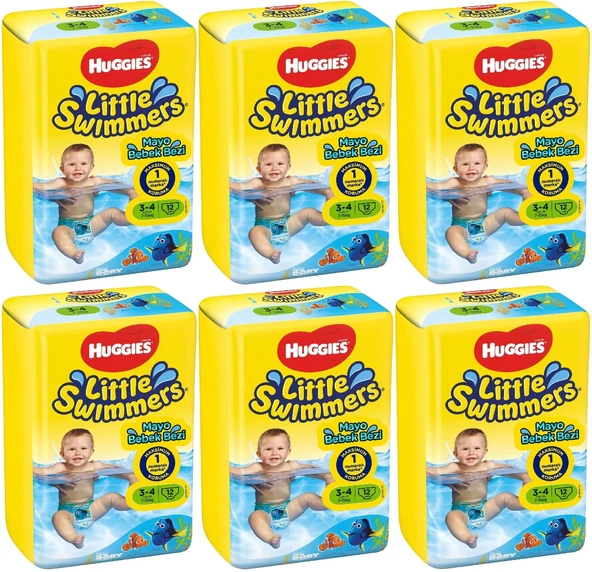 Huggıes Little Swımmers Mayo Bebek Bezi Beden:3-4 (7-15Kg) 72 Adet (6Pk*12)