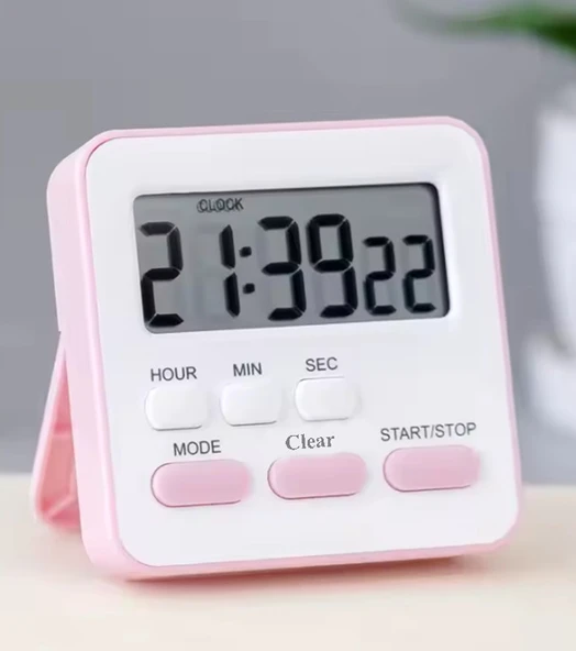 Alarmlı Dijital Öğrenci Sınav Kronometresi 24 Saat Geri Sayım Cihazı Saat - Alarm / Kronometre - 3