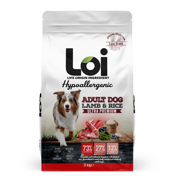 Loi Yetişkin Kuzu Etli ve Pirinçli Köpek Maması 3 Kg ürün görseli 1