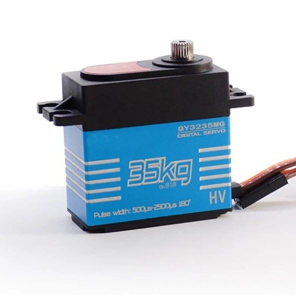 Qy3235mg 35kg Servo Motor 180 Derece Gxservo 25T Metal Dişli Yüksek Tork Su Geçirmez Çift Rulman Dijital Robot El Kol Araba Direksiyon Yön Helikopter Uçak Bot Kamyon - Resim 6
