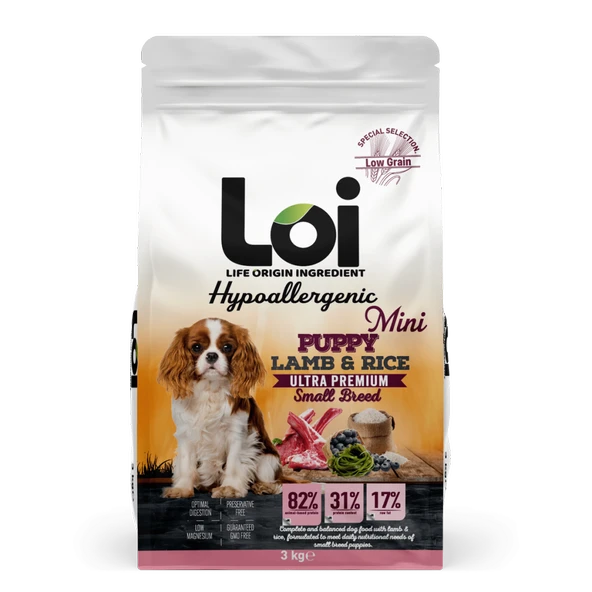 Loi Yavru Mini Irk Kuzu Etli ve Pirinçli Köpek Maması 3 Kg