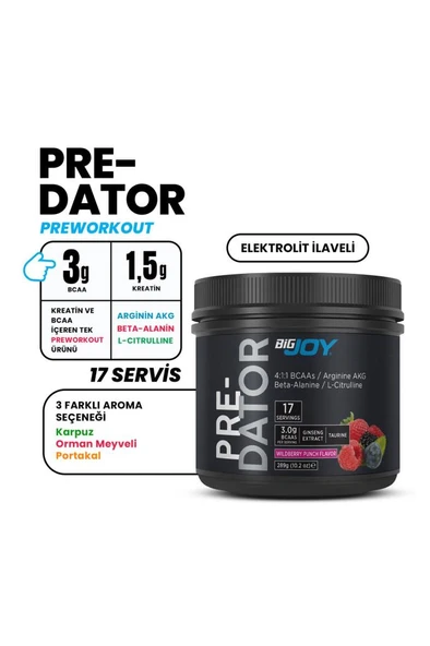 Bigjoy Sports Bigjoy Pre-workout Predator 17 Servis 289 gr - Orman Meyveli - 2